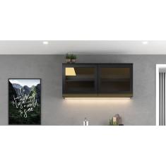 Armário Para Cozinha Aéreo Porta de Vidro 120cm Cecília Freijó/Off White