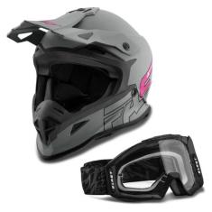 Kit Capacete Pro Tork Fast 788 Grey Fosco + Óculos Pro Tork Blast , CI