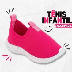 Tênis Infantil Liso Calce Facil Conforto E Praticidade - Deidara, 22, 