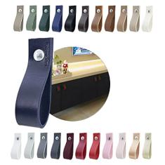 Kit com 20 Puxadores Doko Parafuso para Móveis Armário Guarda Roupa Gaveta Porta Baús Caixas Bandeja Cesto Tábua - Cor Textura de Couro