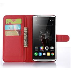 Capa carteira Lenovo VIBE X3, capa carteira flip de couro PU premium com compartimento para cartão, suporte e fecho magnético [capa interna à prova de choque de TPU] Compatível com Lenovo VIBE X3