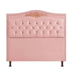 Cabeceira Cama Box Casal 140 cm Estofada Luxor Rose Holanda Plus Speciale Home