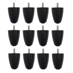 Kit com 12 Pés Para Cama Box Baú P70 Rosca 5/16 Preto