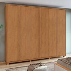 Guarda-roupa Ollie 6 Portas 6 Gavetas 6 Prateleiras com Pés Amêndoa Clean