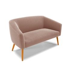 Sofá Namoradeira 2 Lugares Pé Palito Castanho Stella Bouclê Rosê D03 - D`Rossi