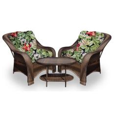 Conjunto de Poltronas Fibra Sintética Bruxelas - 2 Poltronas + 1 Mesa 