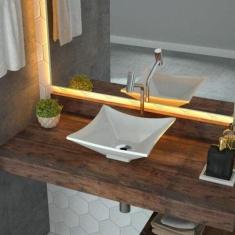 Cuba de Apoio para Banheiro L30 Lux Quadrada Folha Compace