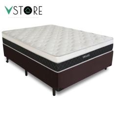 Cama Box Casal + Colchão Molas Ensacadas Dallas D33 138x188x58cm Vária