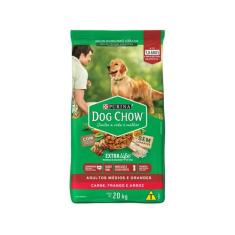 Ração Dog Chow para Cães Adultos de Porte Médio e Grande Sabor Carne, 