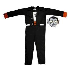 Fantasia Vampiro Infantil Longo Com Máscara Conde Drácula de Halloween
