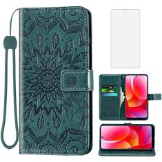 Capa de telefone para Motorola Moto G Play 2023/MotoG Power 2022/G Pure 2021 carteira com protetor de tela de vidro temperado capa flip de couro suporte para cartão XT2165DL XT2163DL XT2165-5 XT2271-5