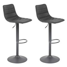 Kit com 2 Banquetas para Cozinha Barbacena Preta