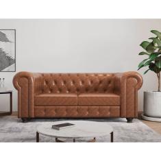 Sofá Couro Sintético 3 Lugares Chesterfield Jared Yescasa