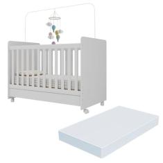 Berço Americano 3x1 com Colchão Incluso e Rodízios Pimpolho Multimóvei