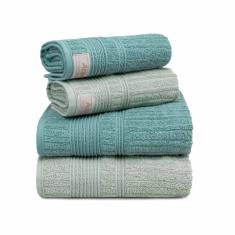 Jogo Toalha De Banho 4 Peças Sonata Fio Penteado Appel Netuno-lunar