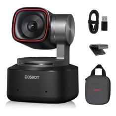 Webcams 4K Tiny 2 com controle de voz PTZ, rastreamento AI multimodo e foco automático, câmera web com sensor de 1/1,5", controle por gestos,OBSBOT 60 FPS, Adequado para go-pro/logi-tech/computador