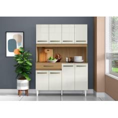 Cozinha Compacta 8 Portas 1 Gaveta Cleo Atacama Off White - Aramóveis