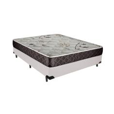 Cama Box Casal Colchão Aylla Espuma D33 Acolchões + Box Sintético 62x138x188