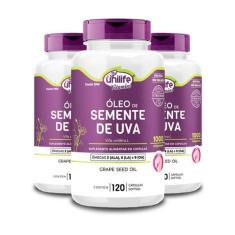 Kit 3 Óleo de Semente de Uva Unilife 120 Cápsulas 1000mg
