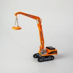 Miniatura escavadeira mh eletroima chb store colecionavel, Laranja