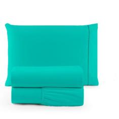 Jogo de Lençol Solteiro 3 Peças Algodão 180 Fios Ponto Palito Percal -