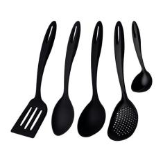 Jogo de Utensílios Tramontina Ability em Nylon Preto 05 Peças, Preto, 