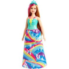 Boneca Barbie Dreamtopia Princesa Vestido Flores Mattel Gjk12