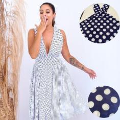 Fantasia Vestido Anos 60 E 80 Midi De Bolinha Poá Retro Vintage Adulto