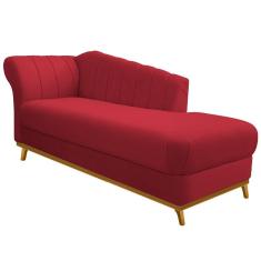 Diva Recamier Vanessa 160cm Lado Direito Suede Cor Vermelho