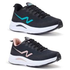 Kit Combo 2 Pares Tênis Nippos Feminino Caminhada Academia - NIPPOS, P