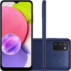Celular Samsung Galaxy A03s 64gb Tela 6,5 Câmera Tripla Barato Lacrado Menor Preço Nfe - Azul