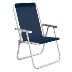 Cadeira De Praia Alumínio Alta Conforto Mor Sannet Azul