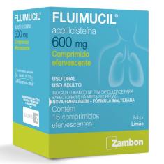 Fluimucil Acetilcisteína 600mg Sabor Limão 16 comprimidos efervescentes Zambon 16 Comprimidos
