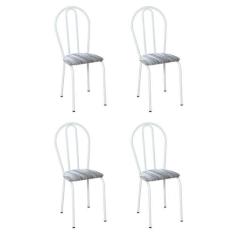 Conjunto 4 Cadeiras Hécate Branco E Linho - Artefamol