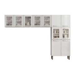 Kit De Cozinha Completa 3 Peças Evidence (2 Armários + 1 Paneleiro) Cpt62 Branco - Bertolini