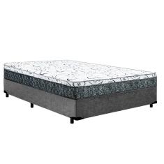 Cama Box Casal Colchão Mola Bonnel Prime Coil Detroit + Box Suede 64x138x188