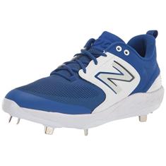 New Balance Fresh Foam X 3000 V6 Tênis de beisebol masculino de metal, Azul royal/branco, 38