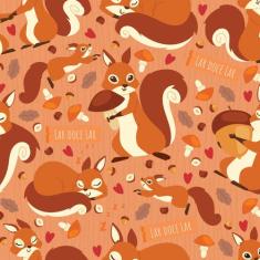 Papel de Parede Esquilos para Quarto Infantil 57x270cm - Quartinhos