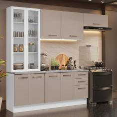 Armário de Cozinha Completa 270cm Branco/Crema Agata Madesa 11