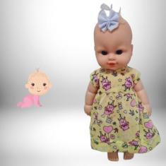 Boneca Linda Menininha De Laço E Roupinha Floral Para Sua Filha Presen