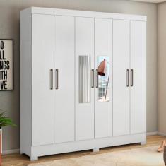 Guarda Roupa com Espelho Ferrara Branco - CasaH