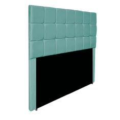 Cabeceira Estofada Manchester 140 Cm Casal Suede - Adj Decor Cor Azul Tiffany