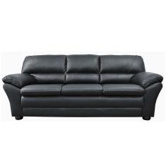 Sofá 3 Lugares Laura 212cm Couro Negro