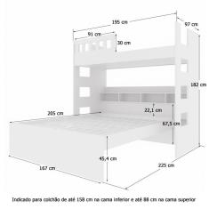 Beliche Queen com Nichos e Grade de Proteção U233537 Foscarini Branco