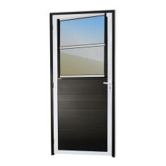 Porta Lambril Com Grade Super 25 Vidro Reflex 210cm X 86cm Brimak Mix Preto