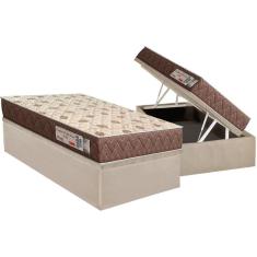 Conjunto Box Baú Solteiro: Colchão Espuma Orthoflex D33 Comfortpedic + Base Crc Suede Clean(88x188)