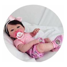 Bebe Reborn Menina Silicone Banho + Bolsa Maternidade - Ana dolls