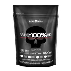 Whey 100% hd black skull - baunilha - 900g refil, Baunilha, 900g