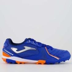 Chuteira Joma Dribling Society Azul e Laranja-Masculino