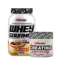 Kit Whey Protein Gourmet Pote 907g + Creatina Power Explosion Sem Sabo